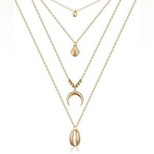 NEW Liv Oliver 18k Gold Multi Strand Layer Necklace💛